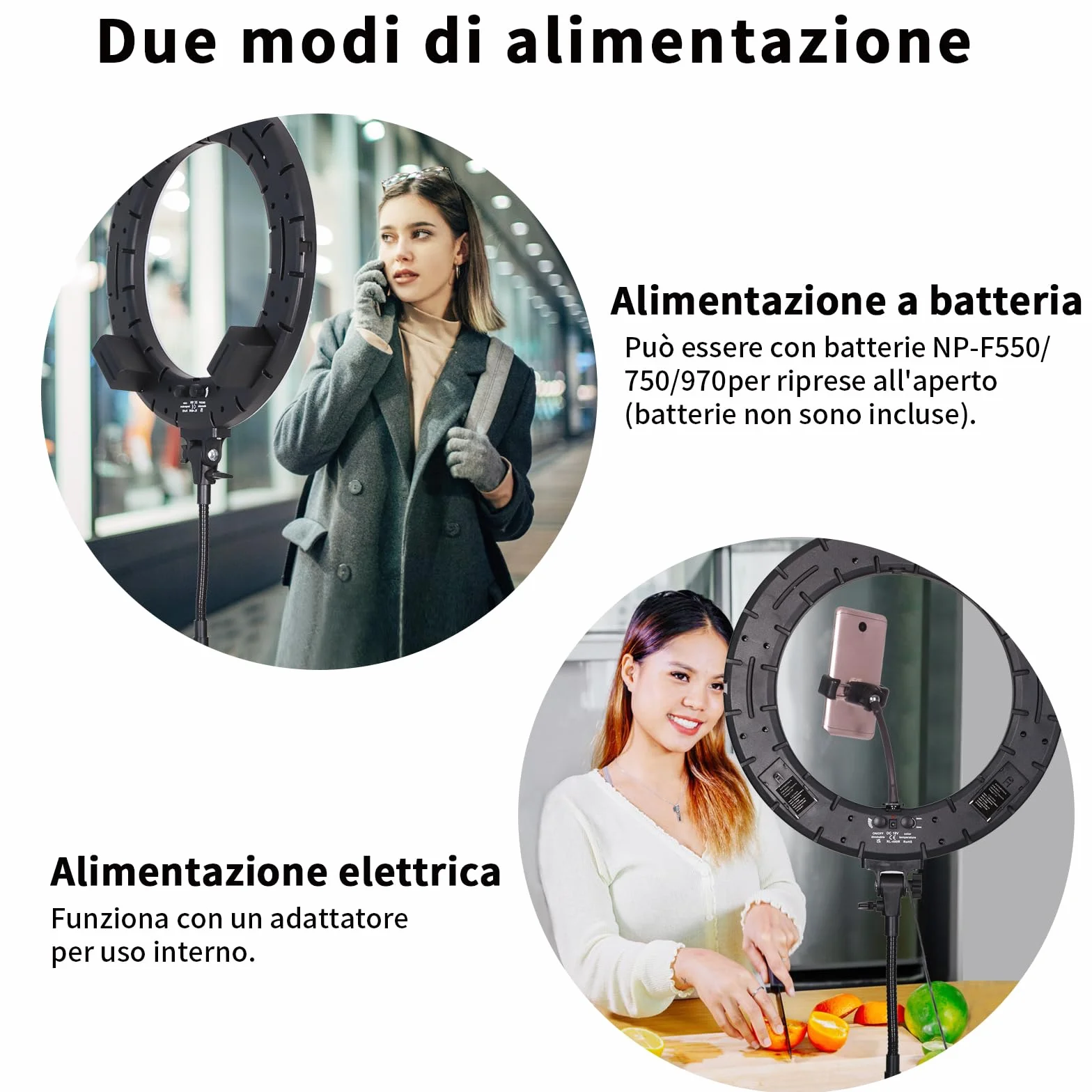 LED Luce Anulare 18" 60W Dimmerabile con Stativo per Fotografia Studio Ritratto Trucco