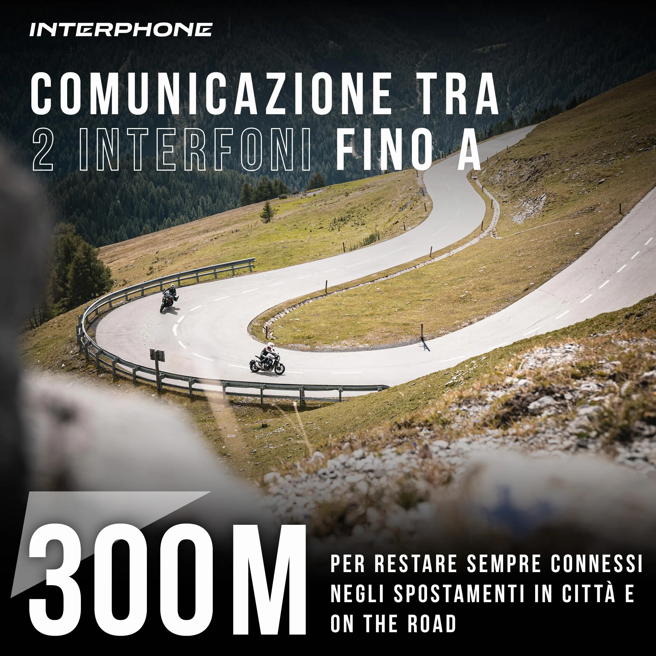 INTERPHONE LINK Doppio Interfono Bluetooth Casco Moto 300Mt 20 Ore GPS Impermeabile Universale