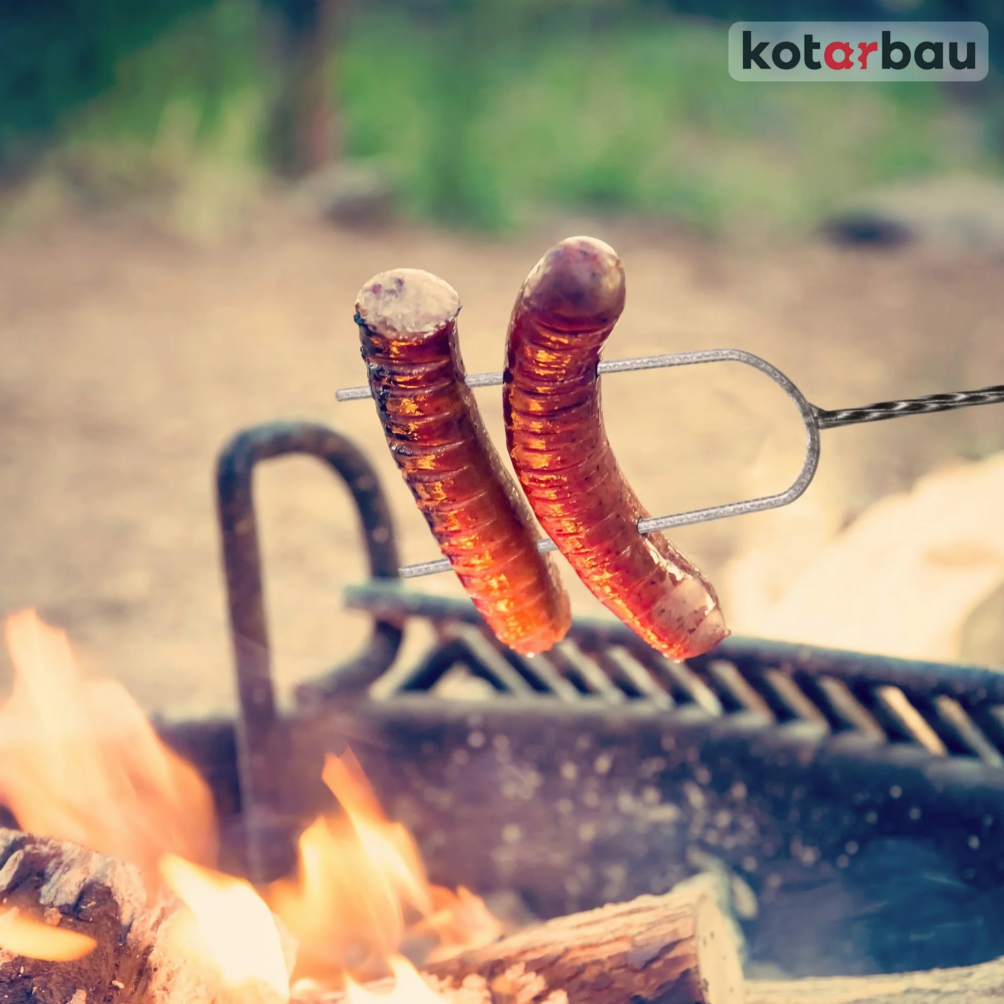 KOTARBAU® Set 10 Pezzi Spiedini Per Barbecue - Acciaio - 100 cm - Forchettone Barbecue - con Manico in Legno - Fuoco - Ergonomico - Resistente