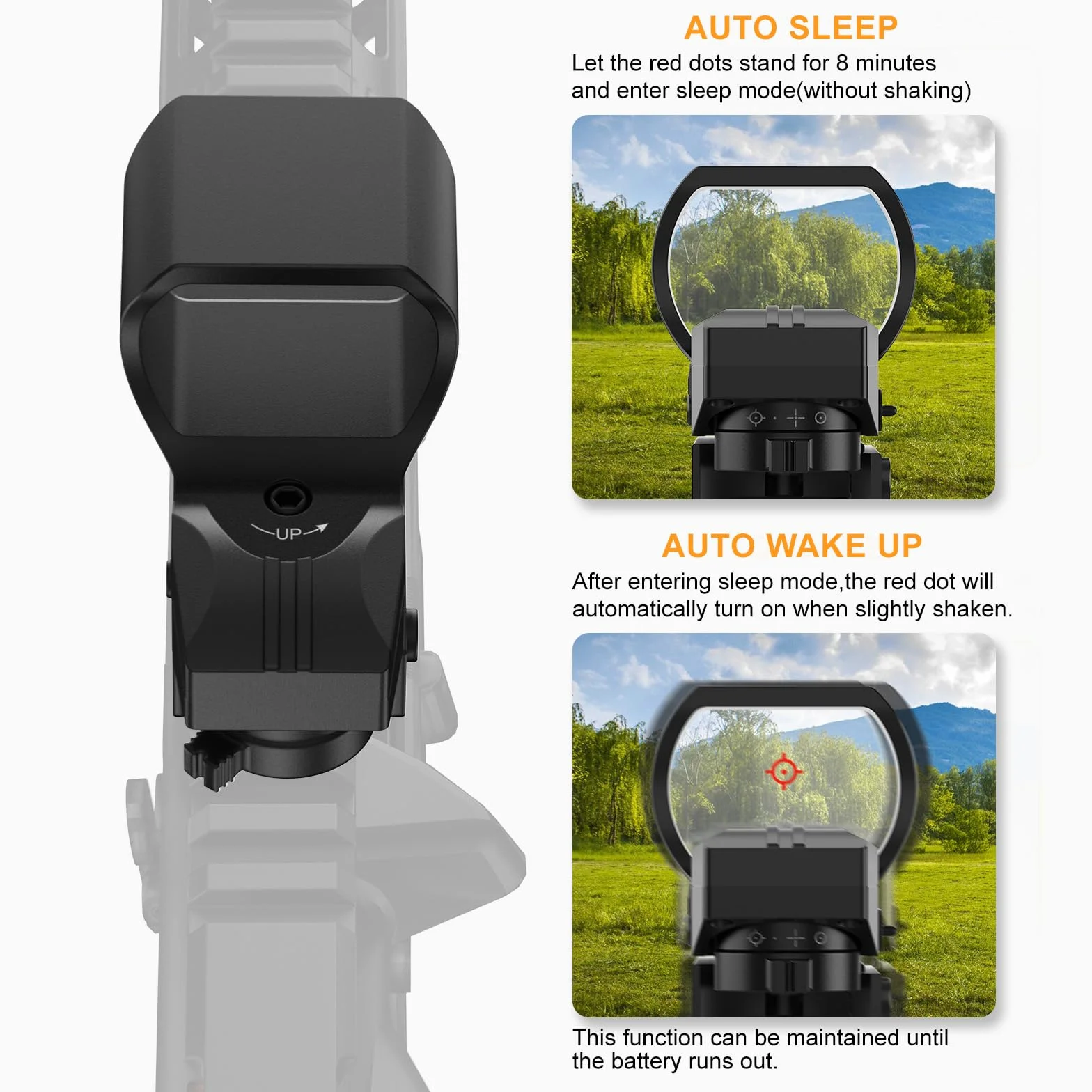 Feyachi RS-31 Mirino a Puntino Rosso Reflex Sight, 4 Reticoli Regolabili, 6 Livelli di Luminosità per Fucili, Montatura Picatinny