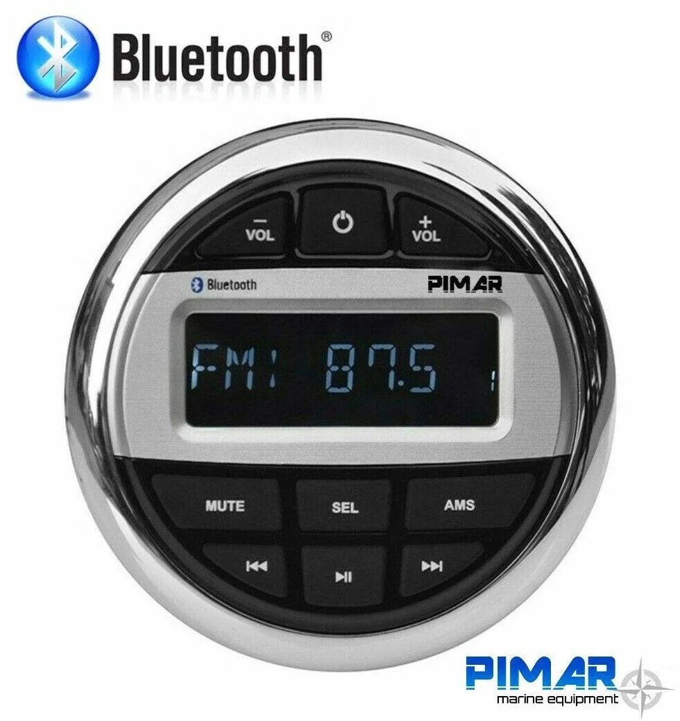 PIMAR Kit stereo z głośnikami 150 WATT radio Bluetooth USB pilot łódź