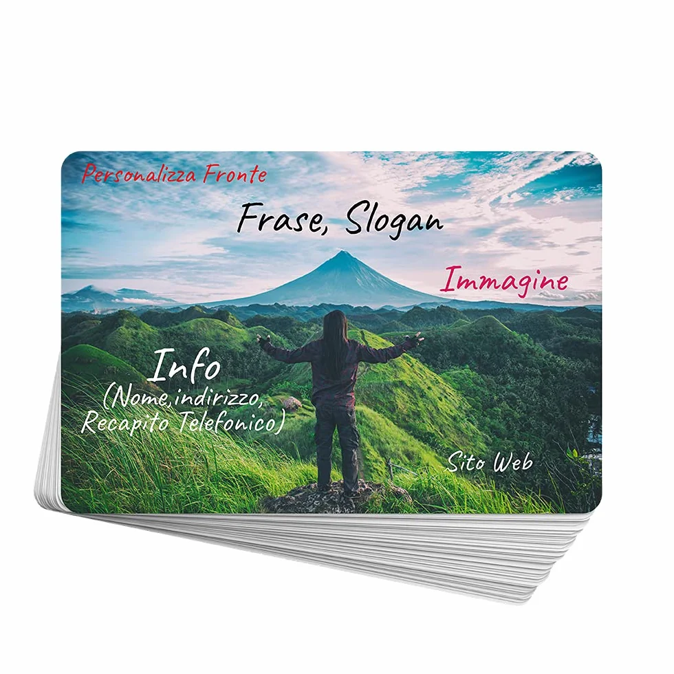 Card in PVC Personalizzate Fronte e Retro con Logo e Testo (100)