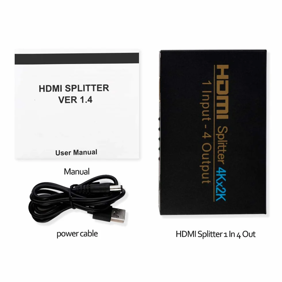 NIERBO HDMI Splitter 1 Ingresso 4 Uscite 4K 3D 1080p per PS4 PS3 Blu-Ray