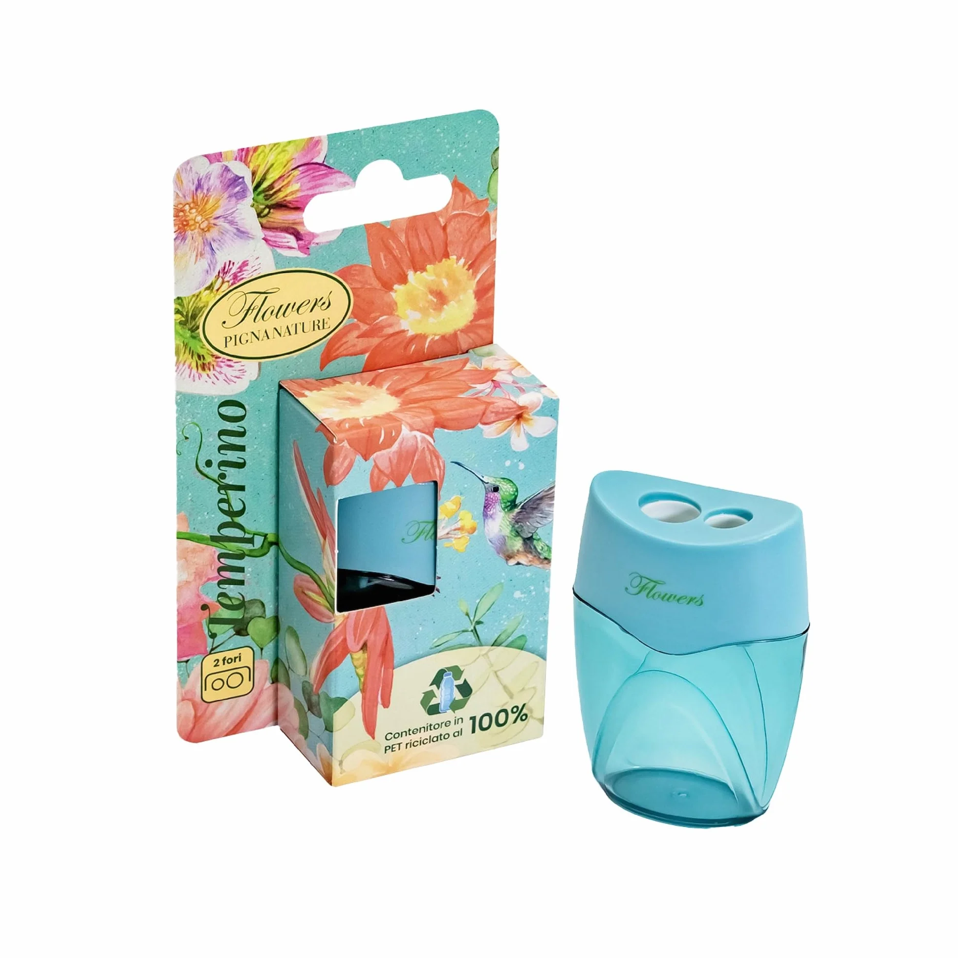 Pigna Blister 1 temperino NATURE FLOWERS 2 fori con serbatoio