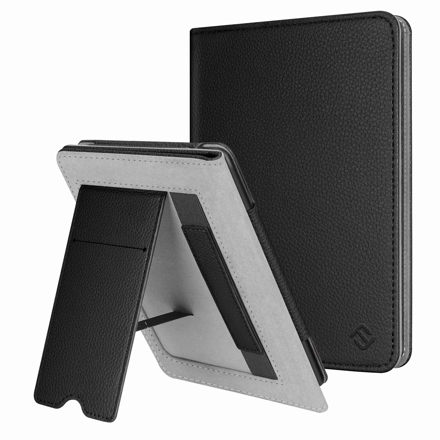 FINTIE Custodia per Kindle Paperwhite 6" 10ª Generazione 2018 2012-2017 PU Stand Cover con Card Slot Hand Strap Auto Sveglia Sonno Nero