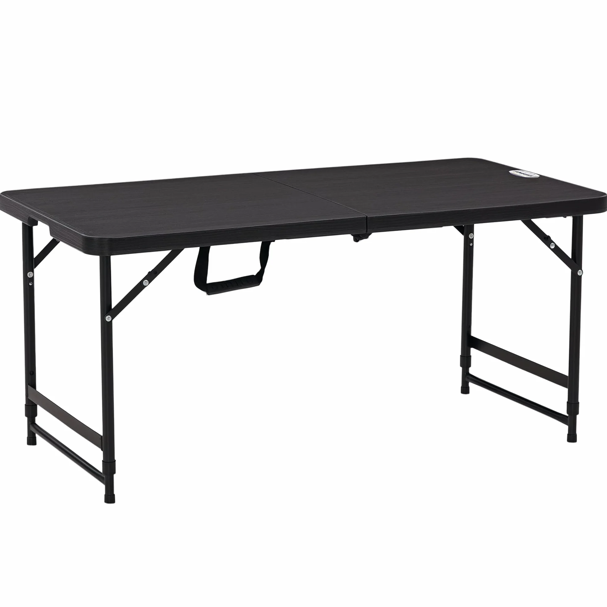 Outsunny Tavolo da Giardino Pieghevole per 4 Persone con Altezza Regolabile, in Acciaio e HDPE, 118x60x74 cm