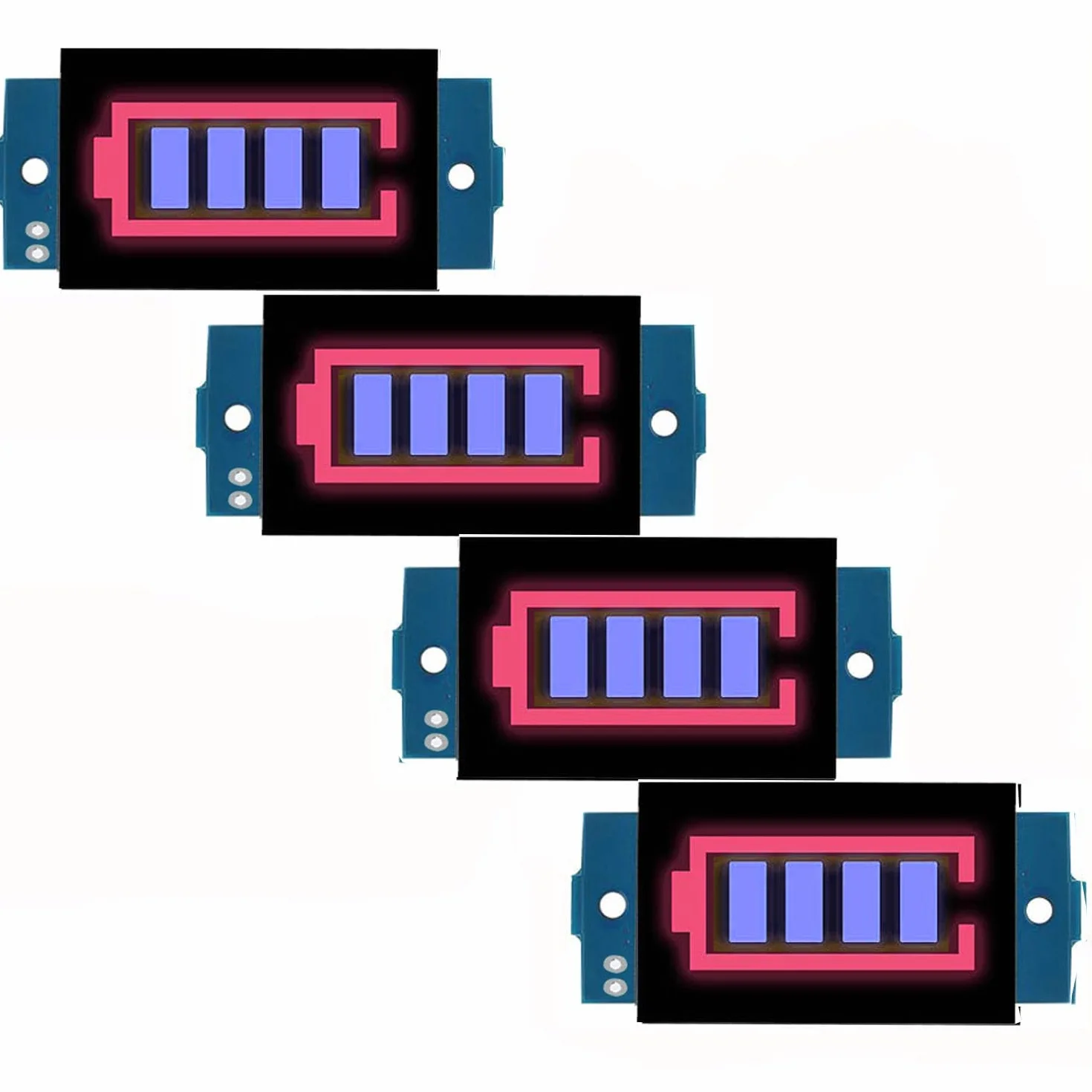RUNCCI-YUN 2S Modulo Indicatore di Capacità Della Batteria Al Litio 8.4V Blu Tester Display LED per batterie 18650 4PCS