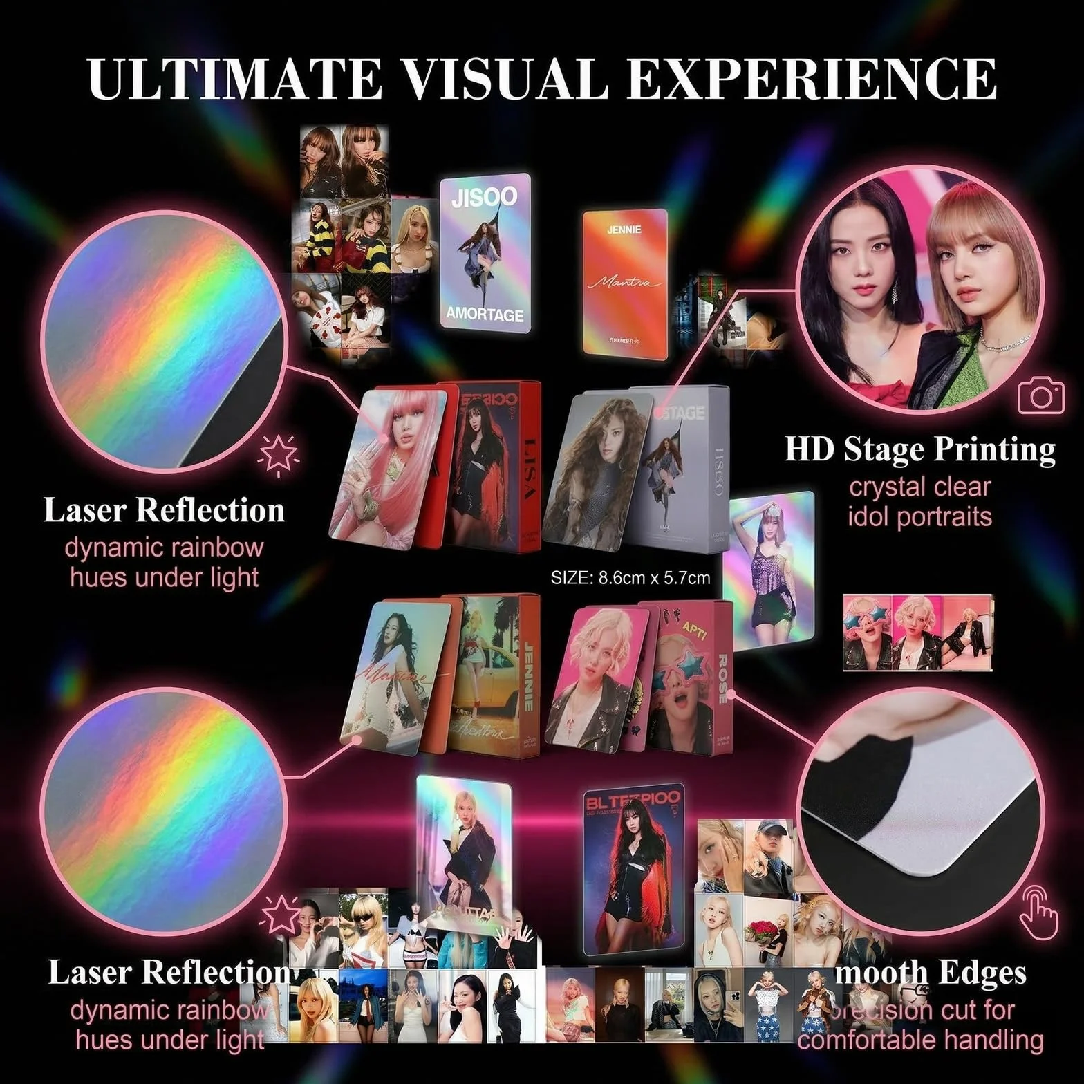 Kpop Lomo Cards Photocards 4 Set 220 Pezzi Jennie Mantra Rose Jisoo Lisa Fan Gift