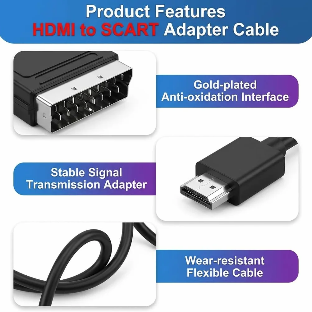 Convertitore HDMI a Scart Audio Video HD 1080p NTSC/PAL Uscita Composita