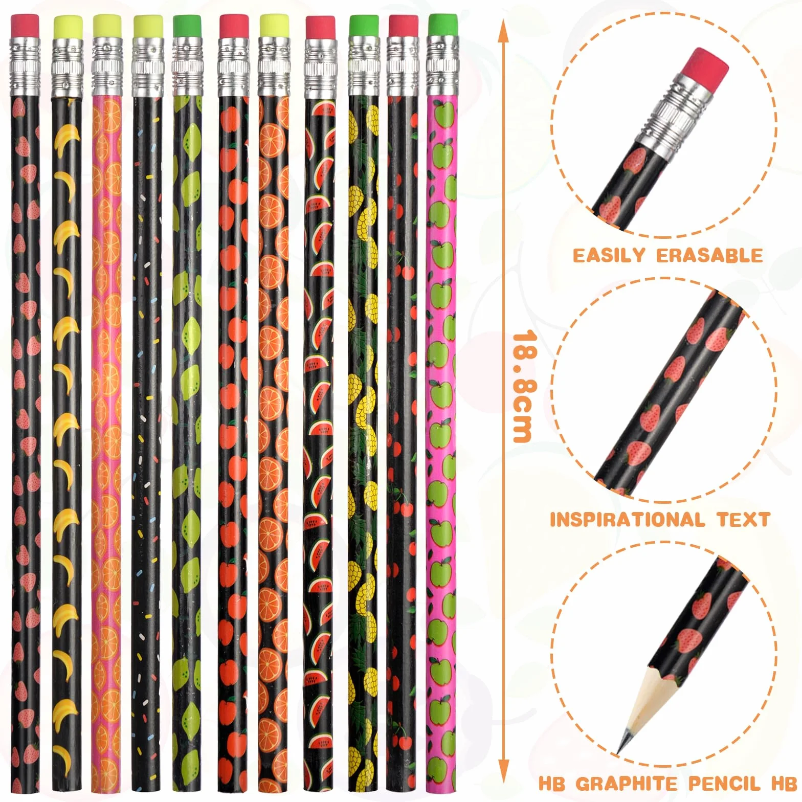 Vicloon Matite Profumate HB Grafite 32pcs con Gomma per Scuola Ufficio Disegno