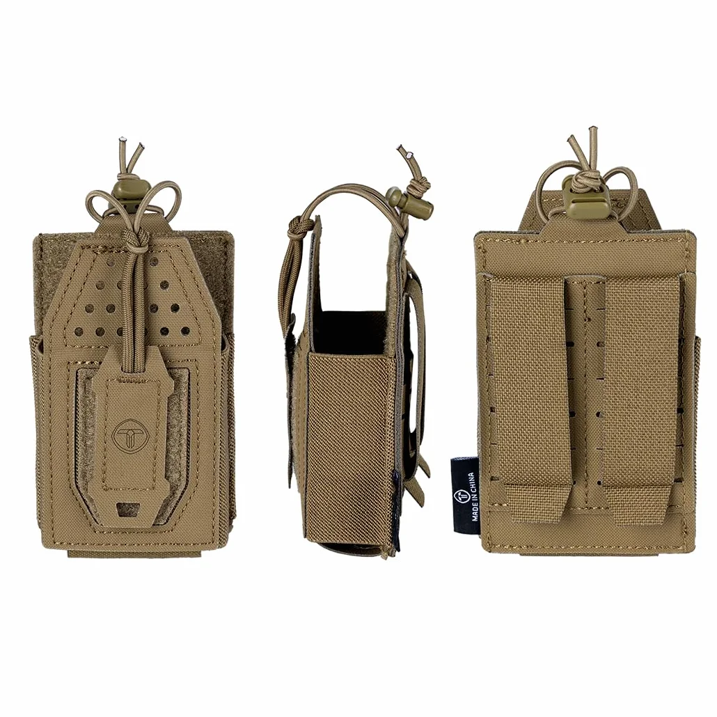 Fondina radio tattica Molle Radio Pouch Supporto universale Walkie Talkie Motorola BaoFeng UV-5R BF-F8HP Coyote Brown