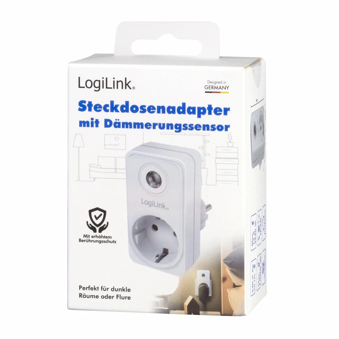 LogiLink Adattatore per presa (1 contatto di protezione CEE 7/3) con sensore crepuscolare