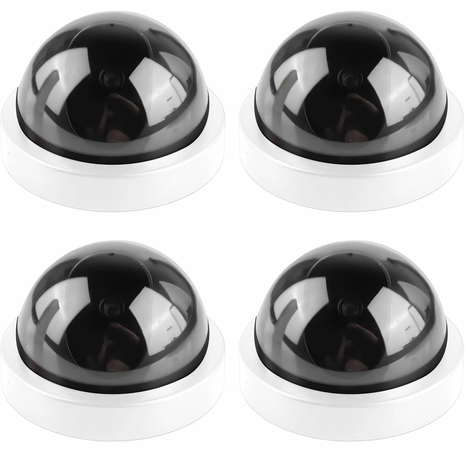 GOMETY 4 fotocamere Dummy LED rosso lampeggiante, fotocamera sicurezza finta CCTV, sorveglianza (bianco)