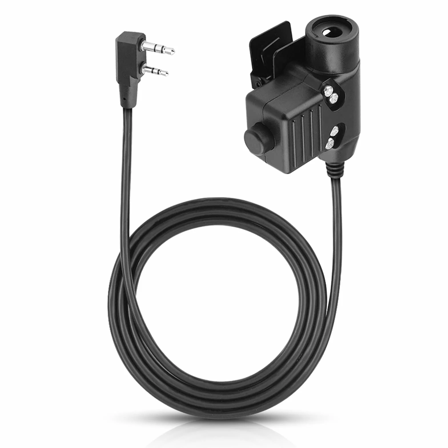 Agatige Cuffia Radio Militare PTT Bidirezionale Walkie Talkie Adattatore U94 Spina Mobile 2 Pin 7,0 mm Push to Talk per Ken-wood Bao-feng