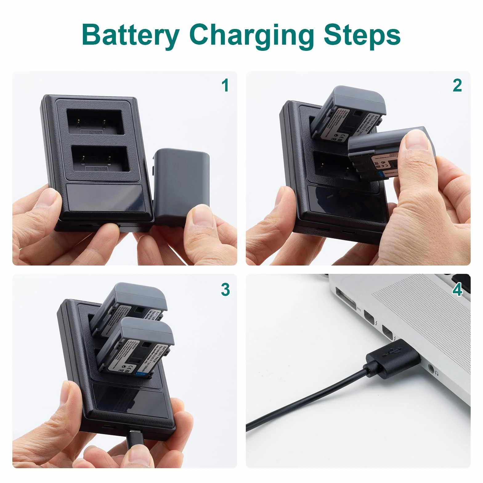 Canon NB-2L NB-2LH batteria 2 pezzi + caricatore Dual USB per EOS 350D 400D PowerShot G7 G9