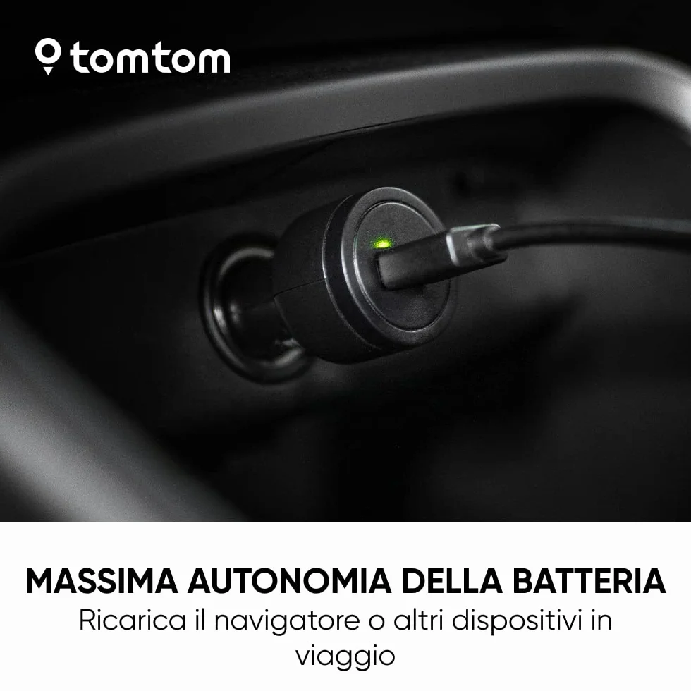 TomTom Caricatore Auto e Cavo USB per Navigatore 7" GO Discover