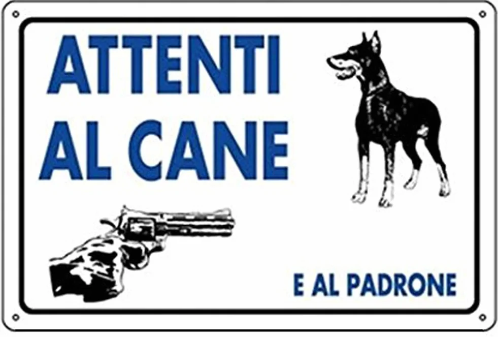 KIT 3pz CARTELLO ATTENTI AL CANE E AL PADRONE 20X30 ATTENZIONE TARGA SEGNALE SEGNALETICA 171098