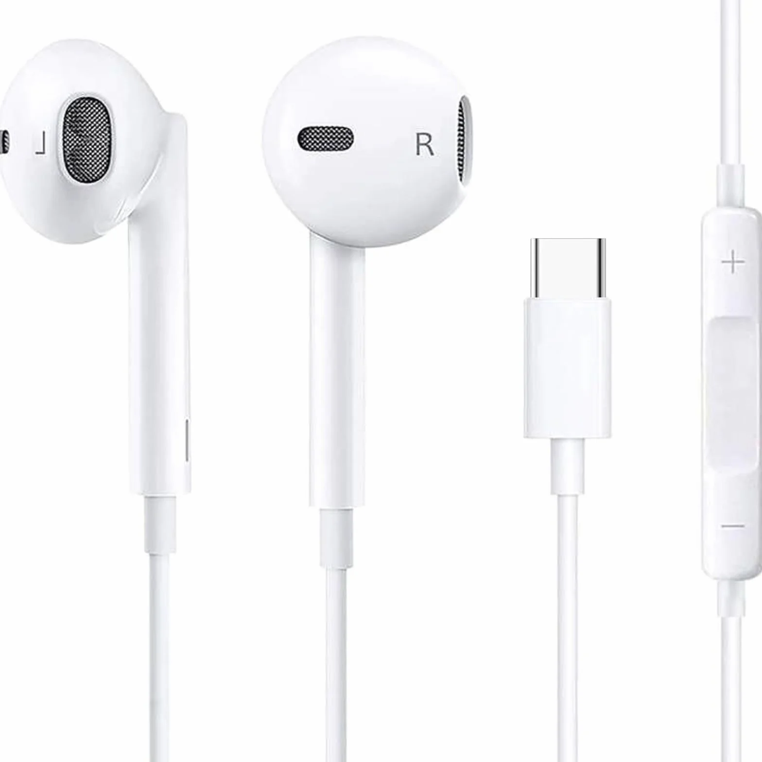 Cuffie USB C In-Ear con Microfono e Controllo Volume per iPhone 17/16/16e/15 Pro Max/Plus, iPad Pro, Samsung S23 S22 S21 S20 A53 A54 A34 Google Pixel