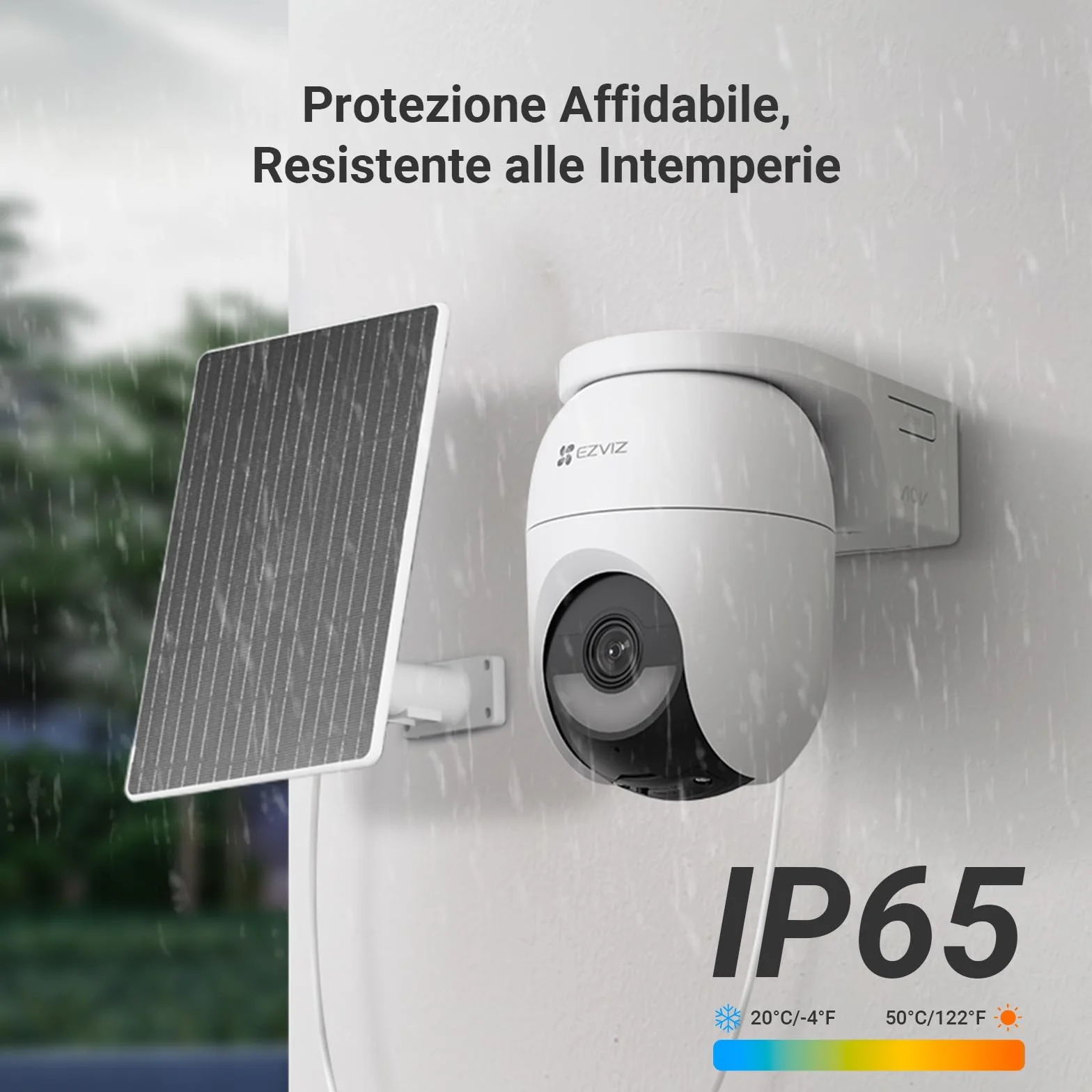 EZVIZ CB8 Lite 2K+ Telecamera WiFi Esterno Pannello Solare PTZ 360° AOV Rilevamento Persone Veicoli Audio Bidirezionale Visione Notturna Colori Difesa Attiva