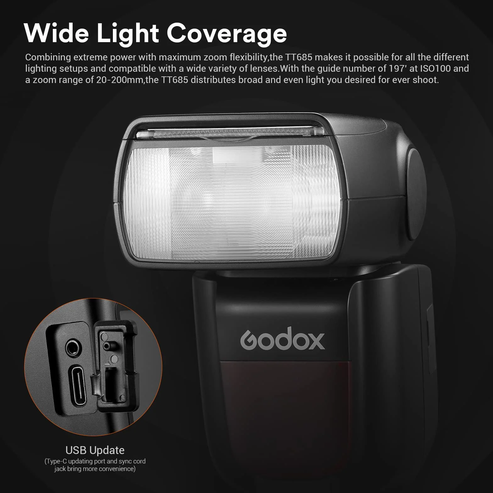 Godox TT685CII Speedlite E-TTL Flash 2.4G HSS GN60 Camera Flash for Canon