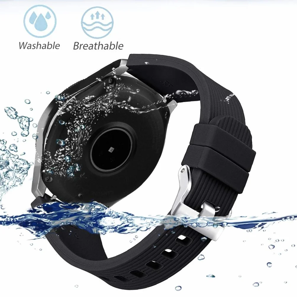 Samsung Galaxy Watch 46 mm Cinturino in Silicone Morbido 22 mm Compatibile con Galaxy Watch 3 45 mm, Gear S3 Frontier/Classic, Huawei GT 2 46 mm