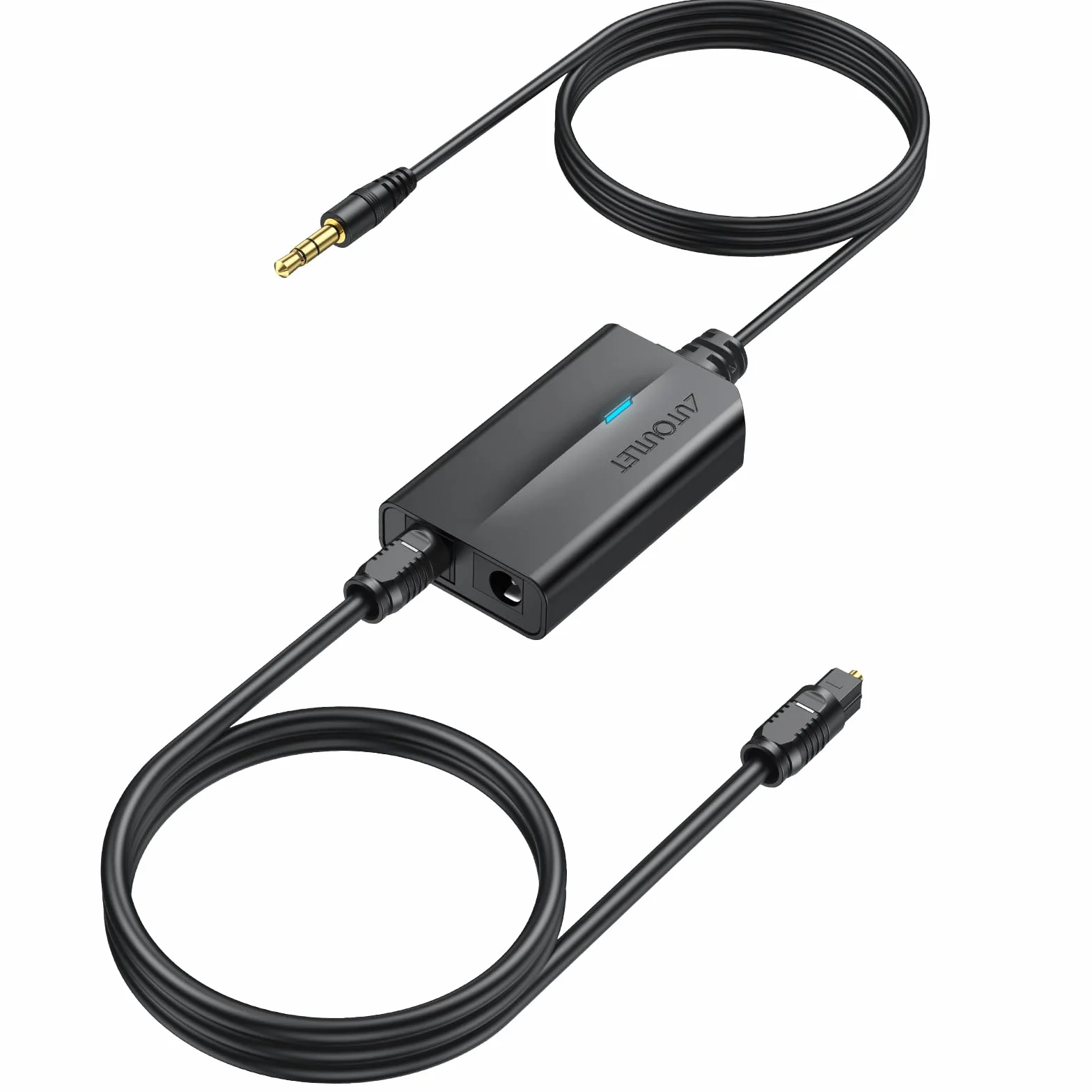 AUTOUTLET Convertitore Audio Analogico Digitale 3,5 mm a Toslink SPDIF con Cavo Audio 3,5 mm e Cavo Ottico 1m per TV Computer