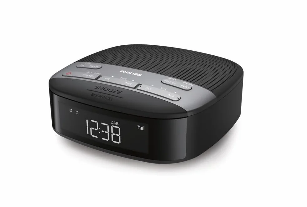 Philips R3505/12 Radiosveglia Digitale DAB+/FM, Allarme Doppio, Timer Spegnimento, Design Compatto