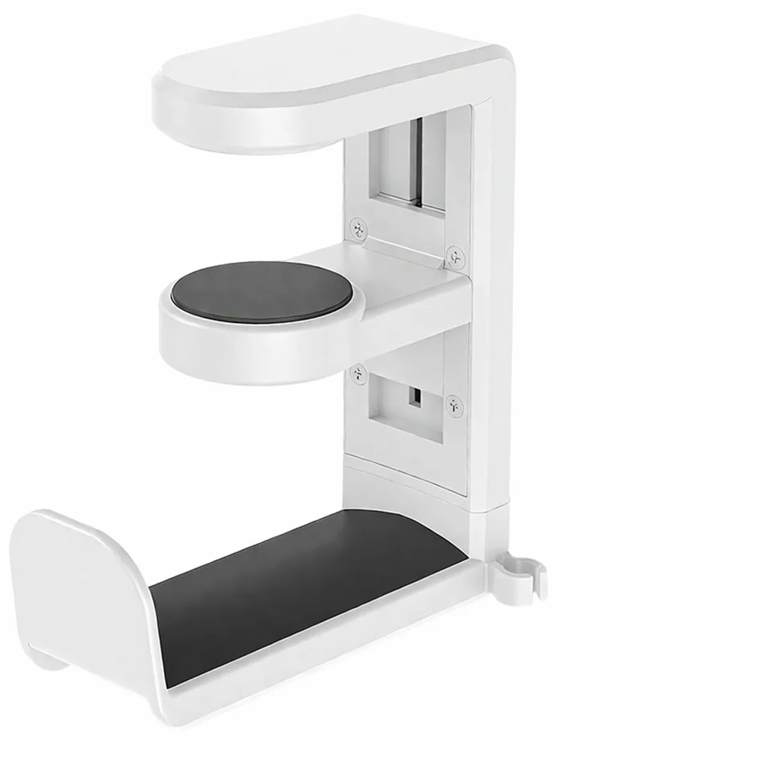 GXGM Supporto Per Cuffie da Scrivania, Gancio Borsa da Tavolo, Organizzatore Accessori (Bianco)