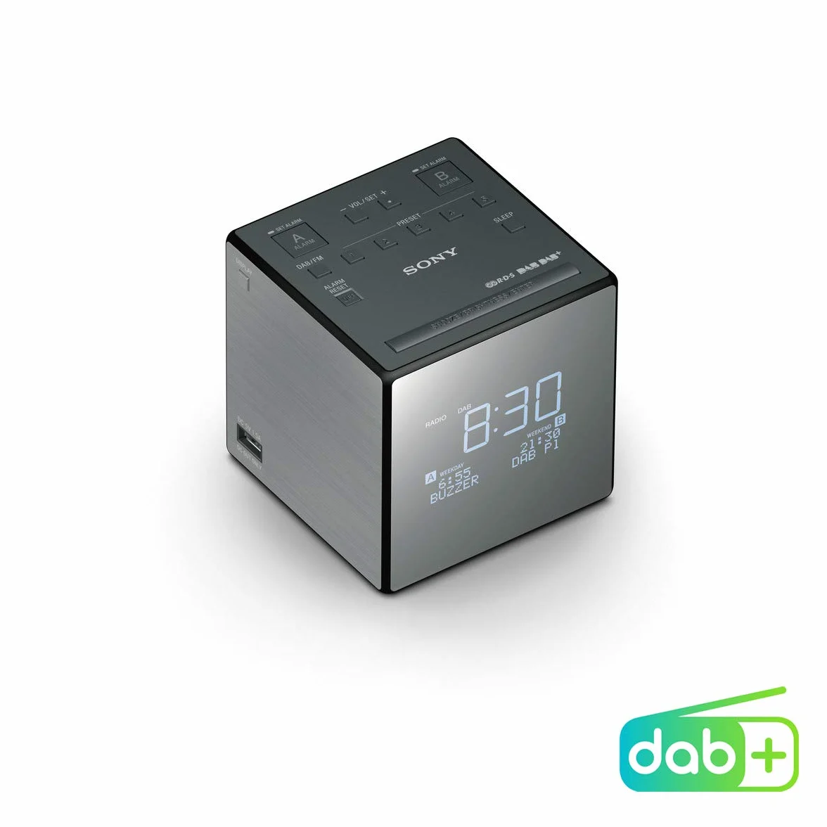 Sony Radiosveglia FM DAB DAB+ XDR-C1DBP Nero Argento