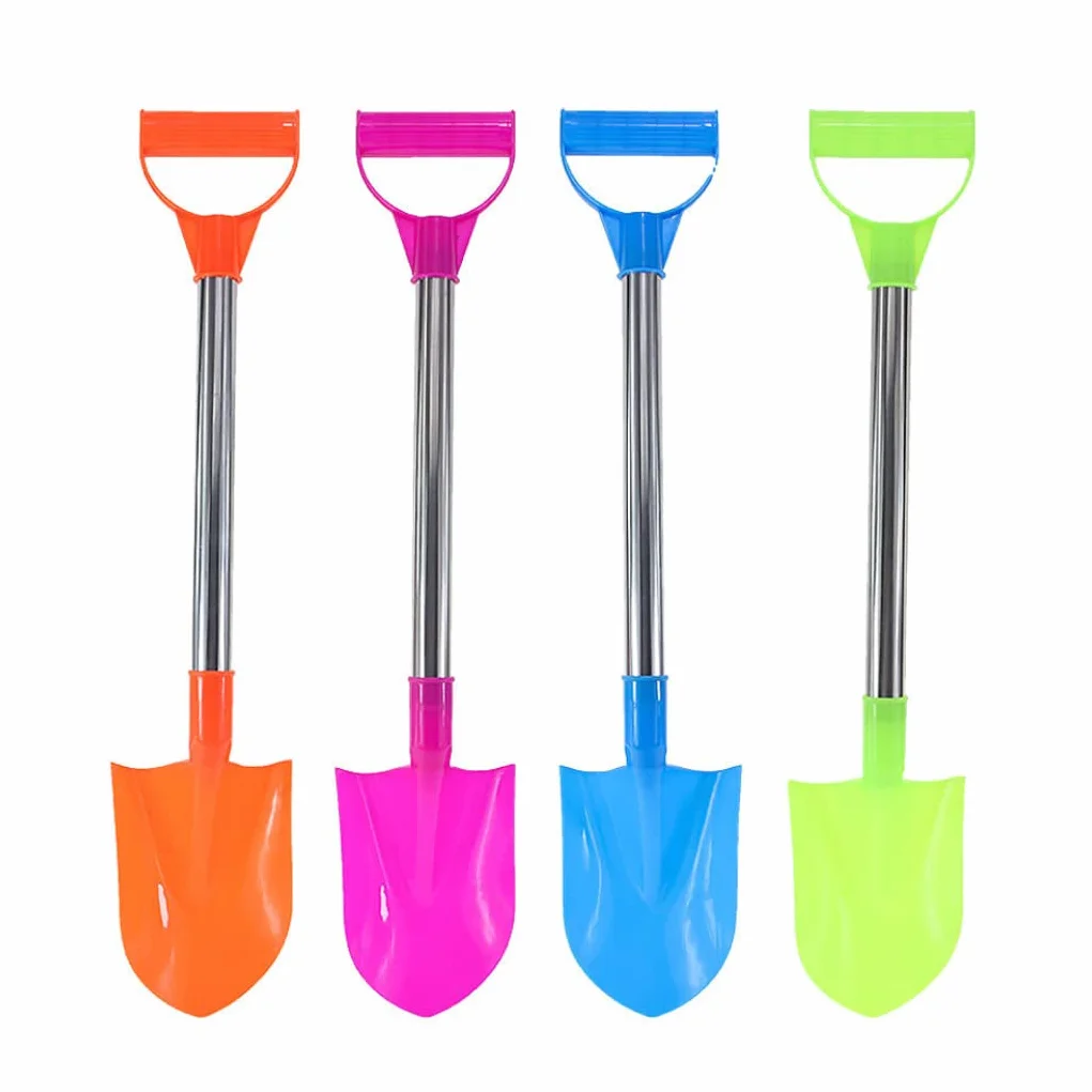 Set Pala da Neve per Bambini 4 Pezzi, Vanghe da scavo in plastica con Manici in Acciaio Inossidabile, Colori Casuali