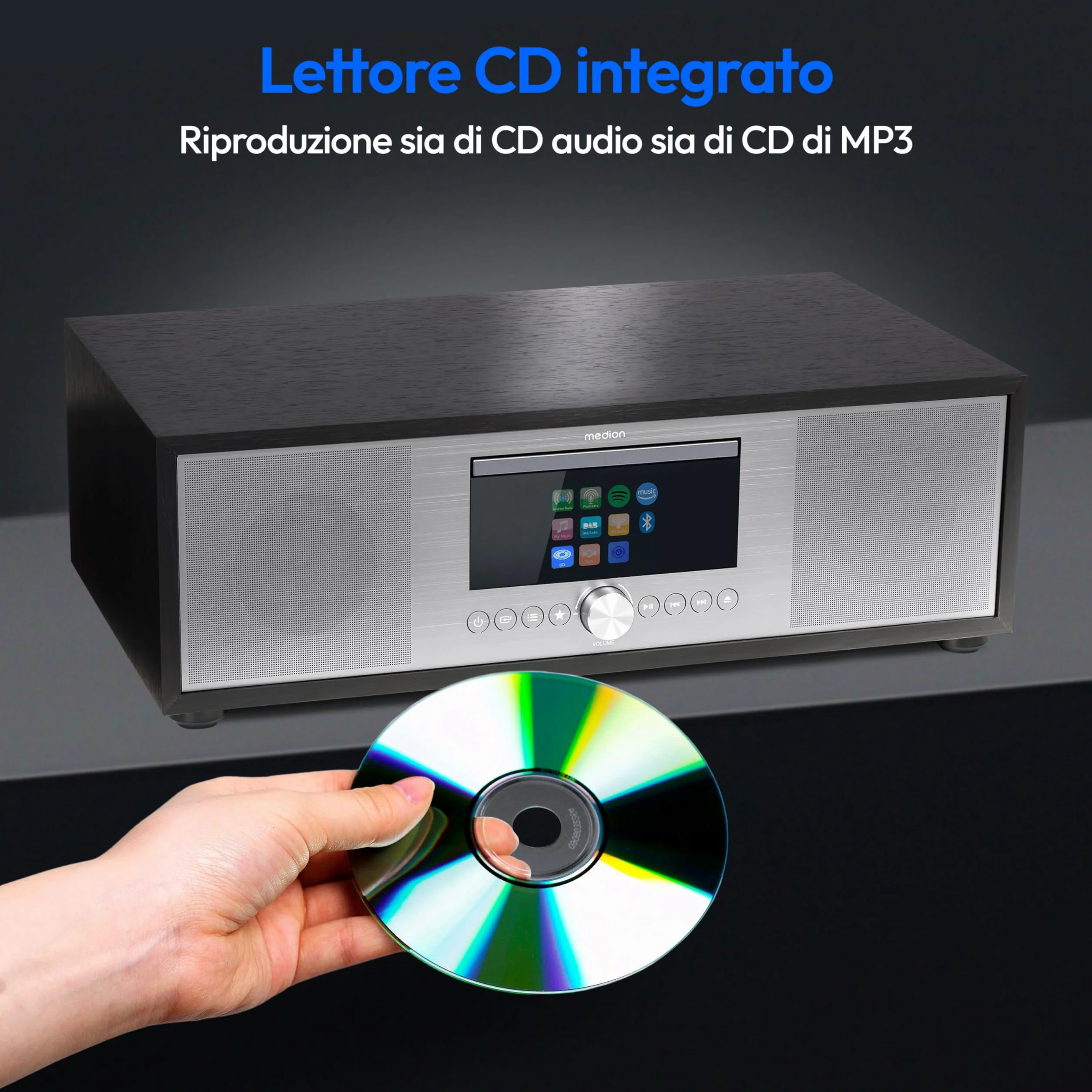 MEDION P66400 All-In-One Stereo System DAB+ CD MP3 Spotify Amazon Music FM USB AUX Subwoofer