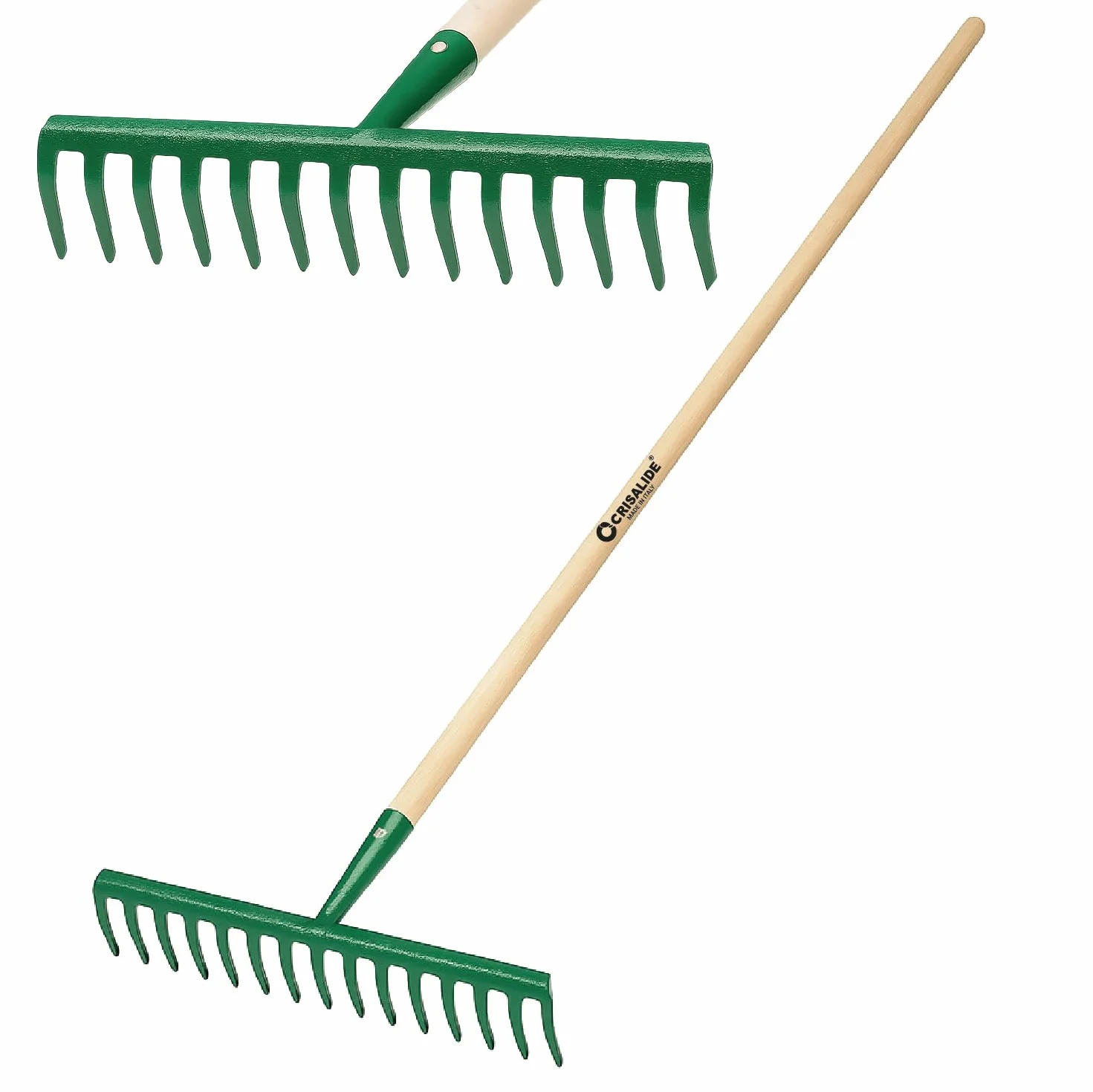 Crisalide®-RASTRELLO da GIARDINO + MANICO IN LEGNO DI FAGGIO (150cm TIPO BOSCH-I), PER USO HOBBISTICO E PROFESSIONALE, MADE IN ITALY