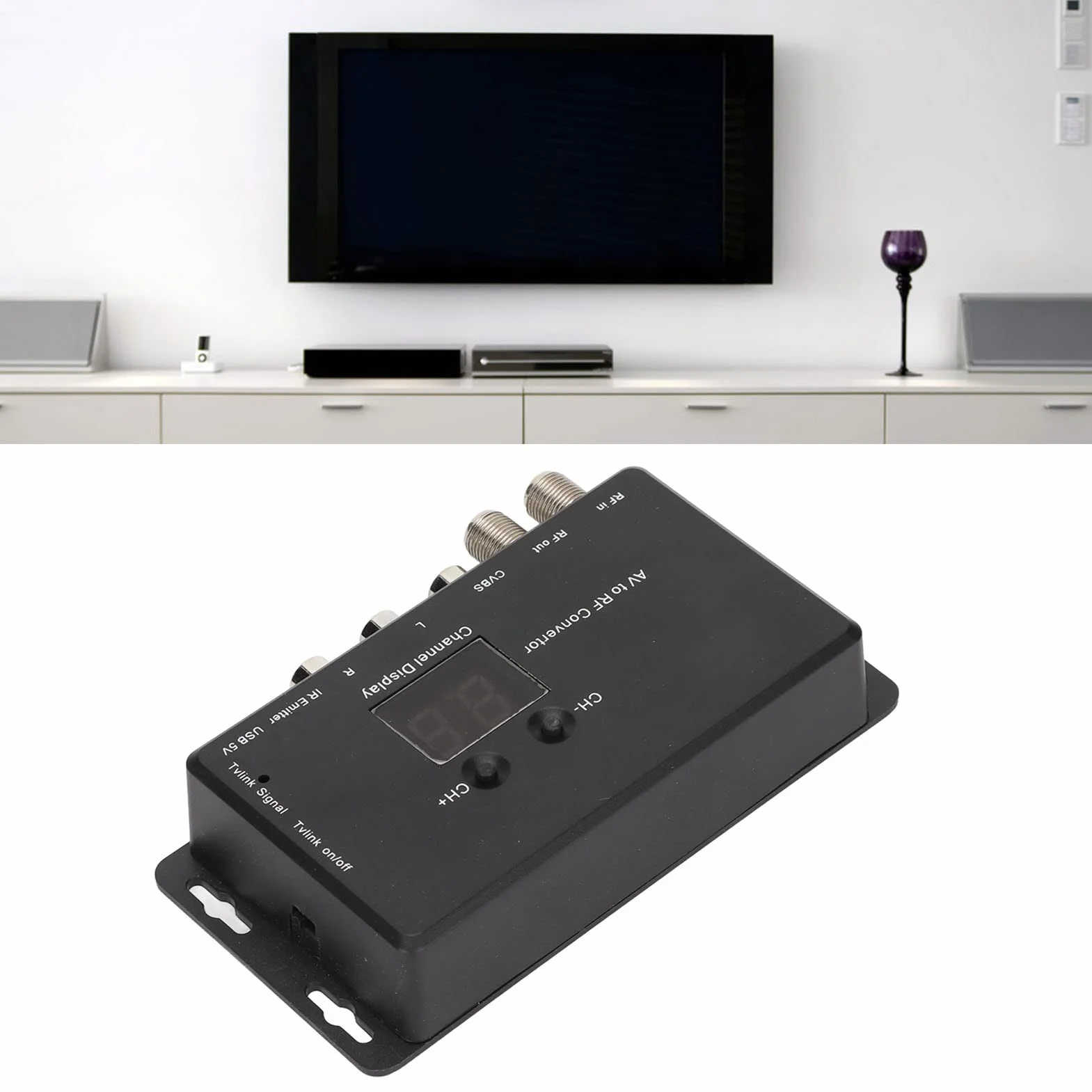 Modulatore UHF TV LINK, Modulatore Distribuzione TV PAL NTSC da AV a RF, Convertitore UHF per Uscita RF