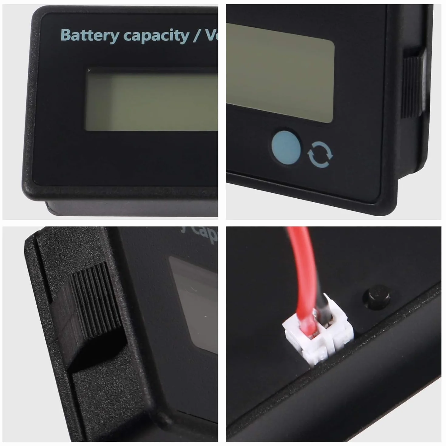 Misuratore di Batteria DC 12V-84V Indicatore di Tensione Capacità LCD Digitale Verde 2 Pezzi