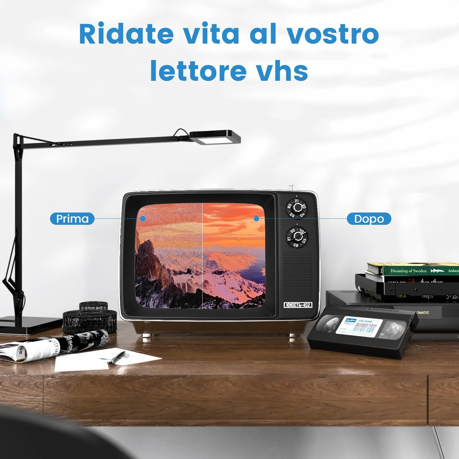 Reshow Pulitore per Testine VCR/VHS - Tecnologia a Secco per Lettore