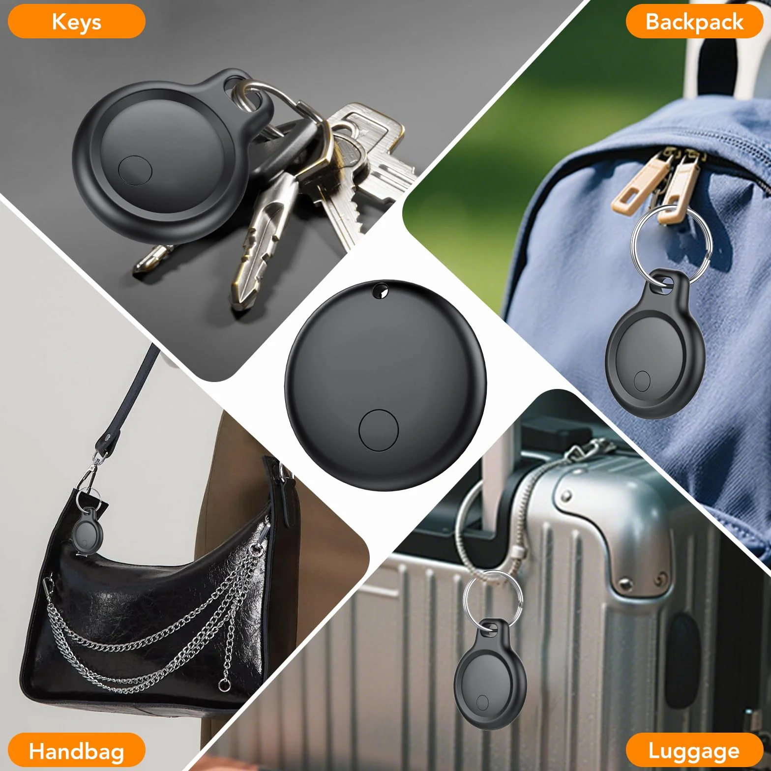 Android Smart Tag Tracker con Google Find Hub IP68 Impermeabile Bluetooth Localizzatore Custodia Protettiva 4 Nero