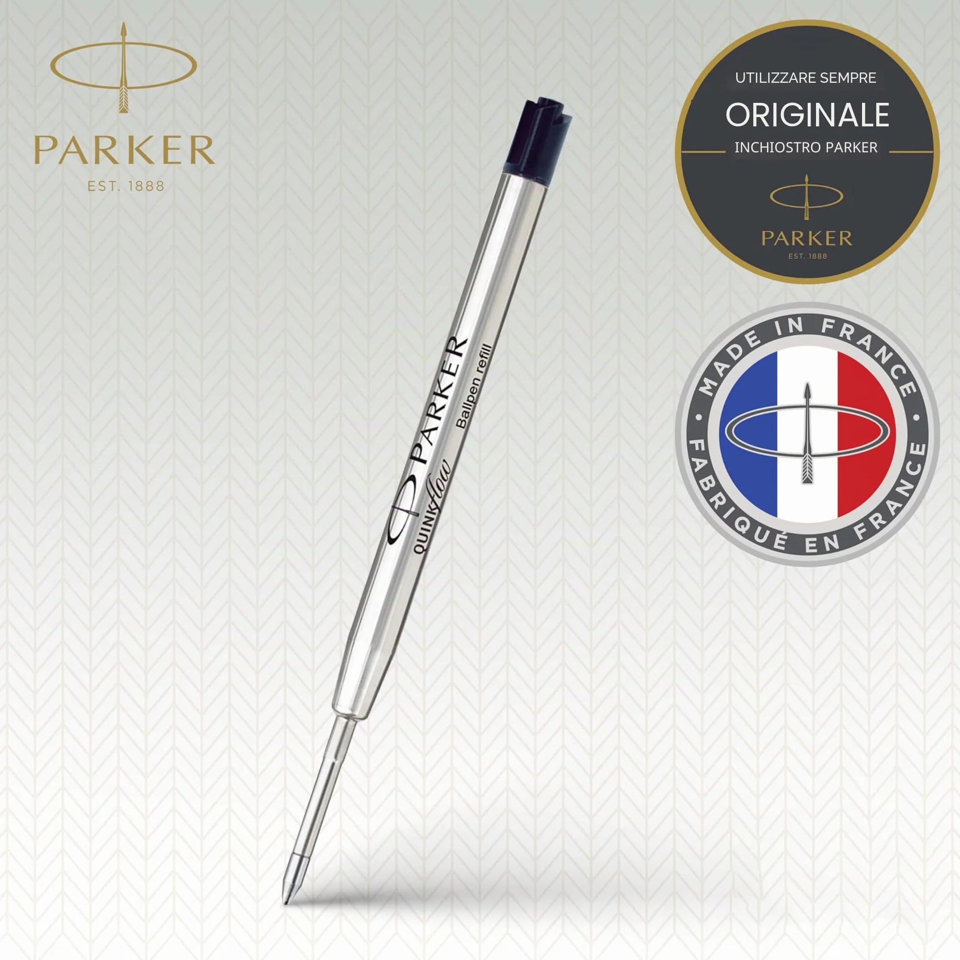 Parker QUINKflow ricariche inchiostro penna a sfera punta media nero 3 pezzi