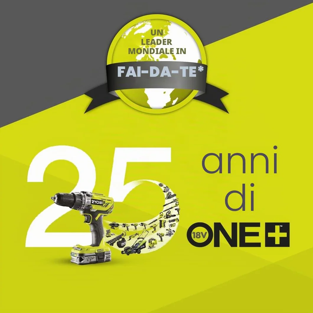 Ryobi Soffiatore a Batteria 18V ONE+ Compatto e Leggero, Velocità Aria 245 km/h, Design Ergonomico GripZone, Ideale per Foglie e Detriti su Vialetti e Giardini, Batteria Non Inclusa, OBL1820S