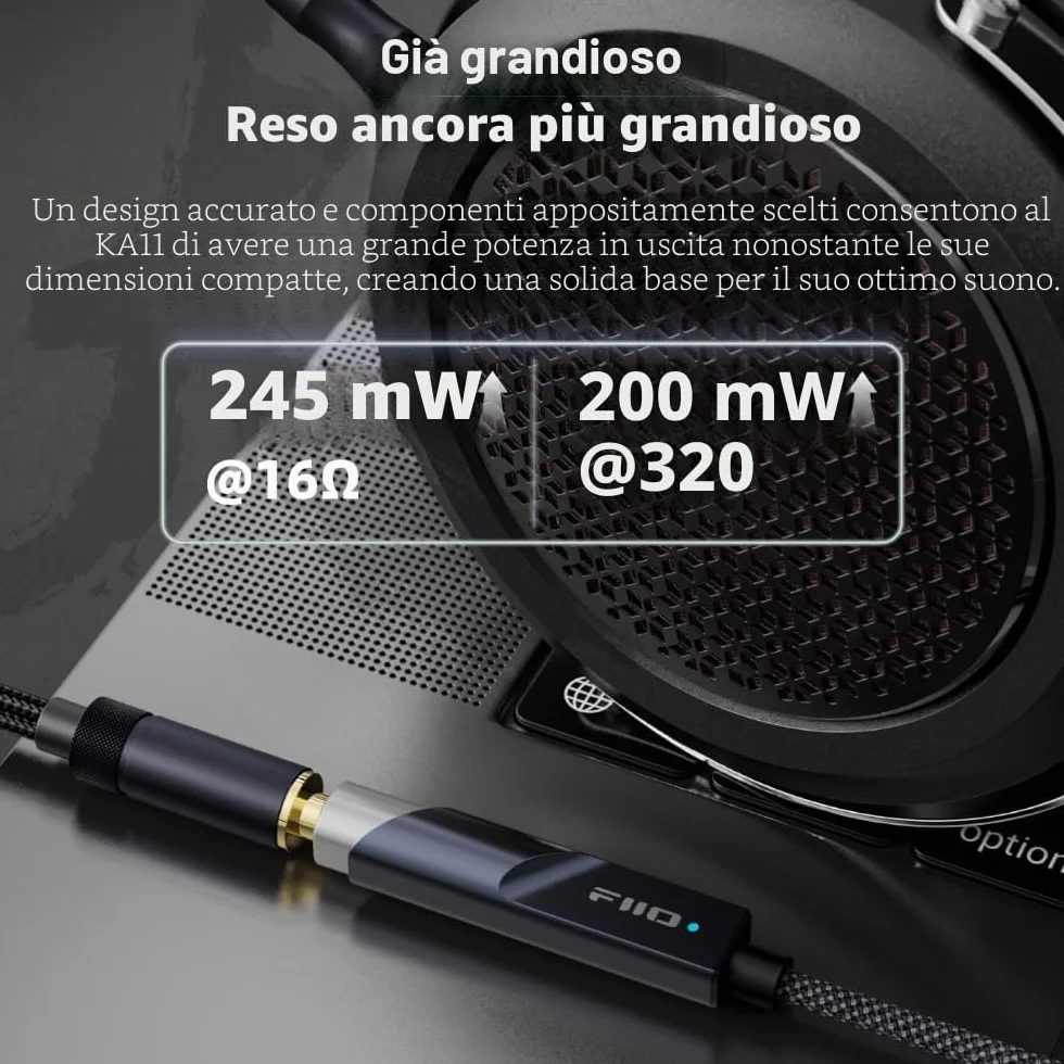 FiiO KA11 USB-C DAC e Amp Dongle Nero