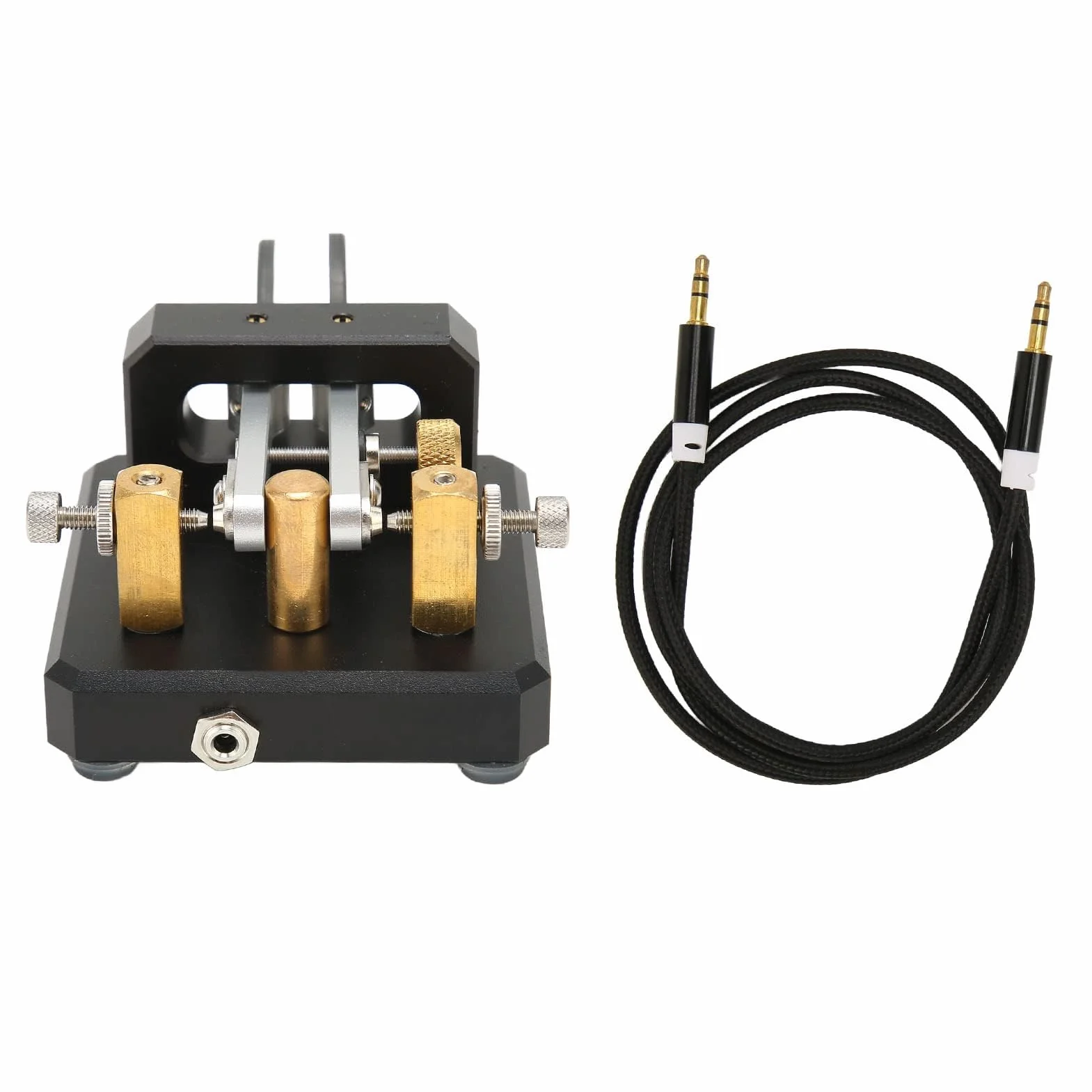 Mini CW Key Automatic Morse Code Keyer Telegraph Double Paddle POTA SOTA LOTA Nero