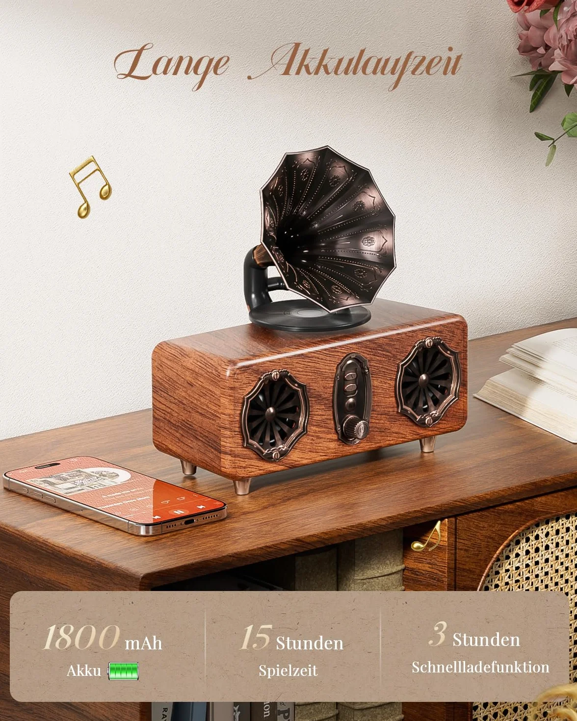 COLSUR Altoparlante Bluetooth 5.4 Retro Vintage FM Radio 10W 1800mAh Portatile Wireless per iPhone Android