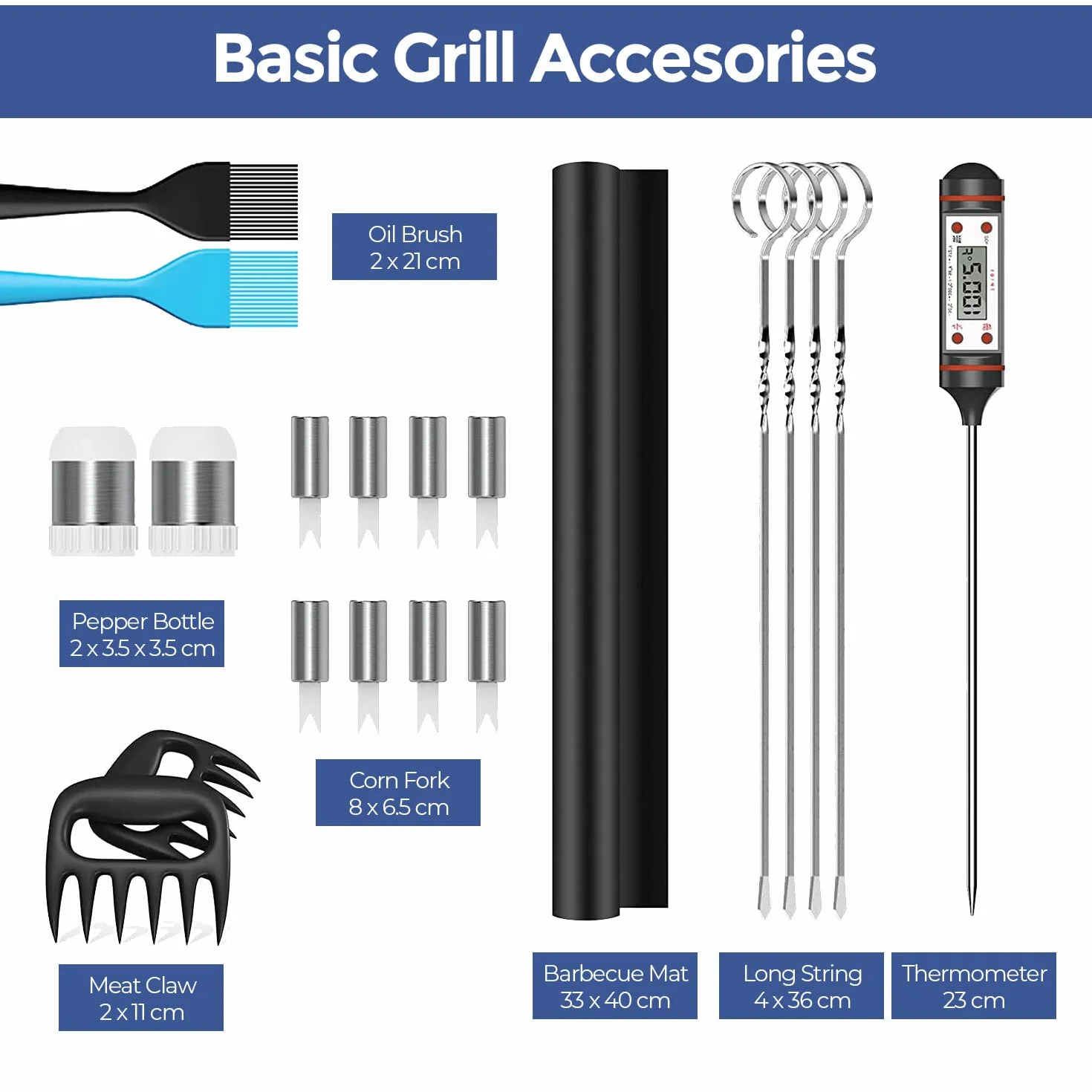 Edihome Zestaw Barbecue 25 Pezzi Acciaio Inossidabile z Kufrem Premium