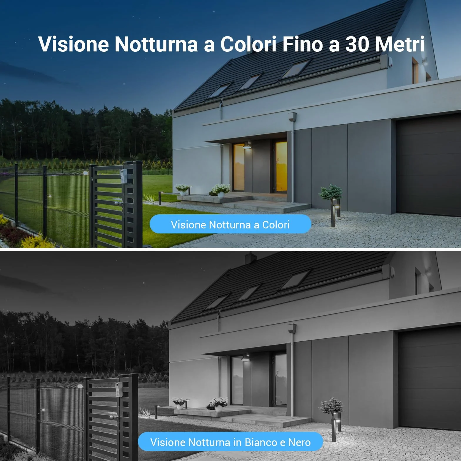 EZVIZ Telecamera WiFi Esterno 3MP, Videocamera Sorveglianza Esterno con Visione Notturna a Colori 30m, IP Camera IA Rilevamento Persone, Alexa