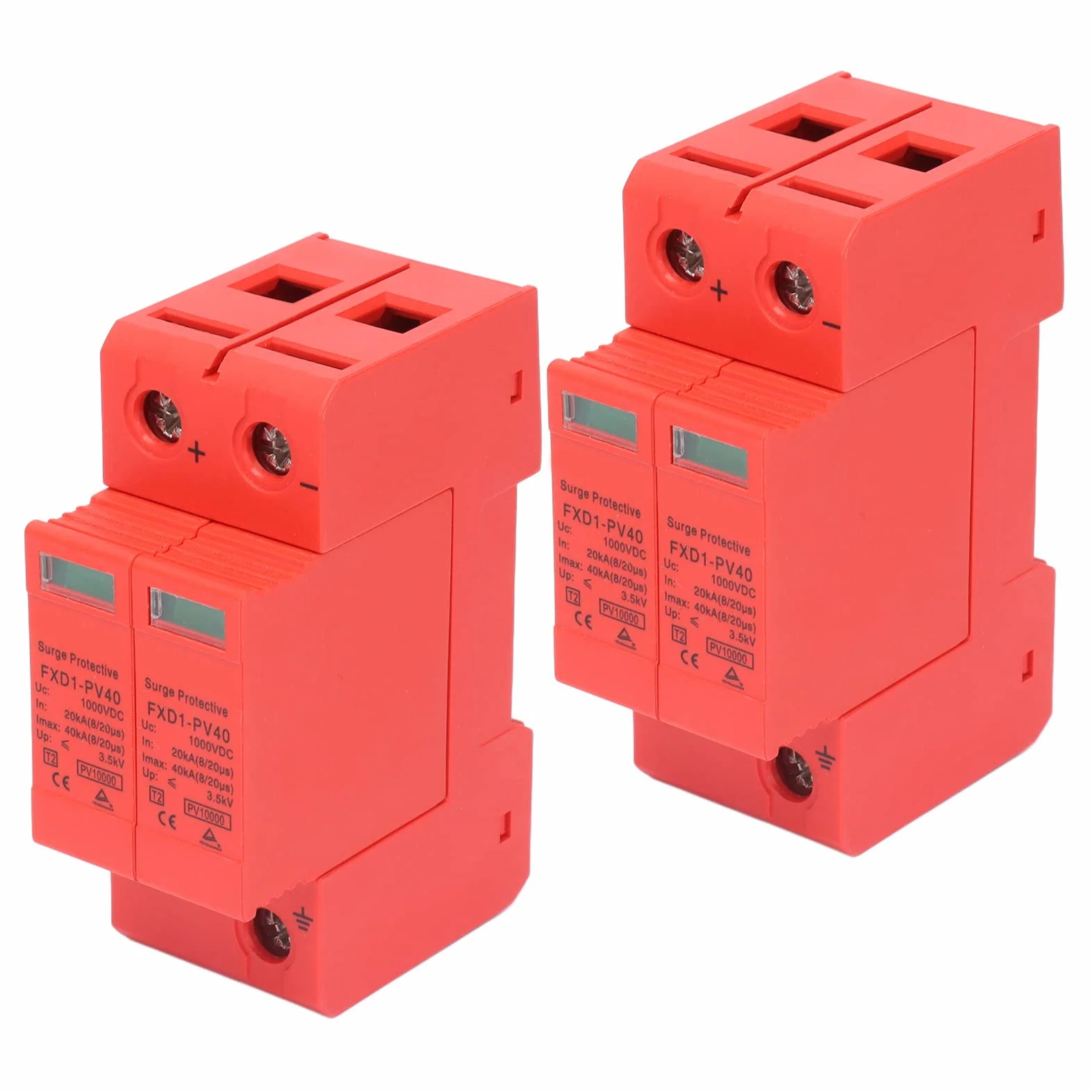 Akozon Dispositivi di Protezione Sovratensioni Scaricatore Fotovoltaico DC 2P 40KA 1000V FXD1-PV40