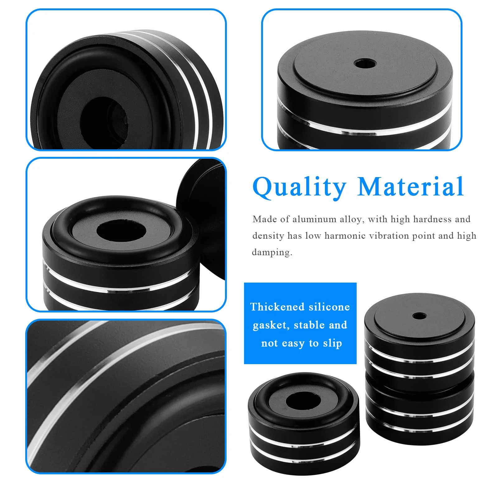 Piedini per Amplificatore 40x20mm Cono in Lega di Alluminio Isolamento per Altoparlanti HiFi Audio 4 Pezzi