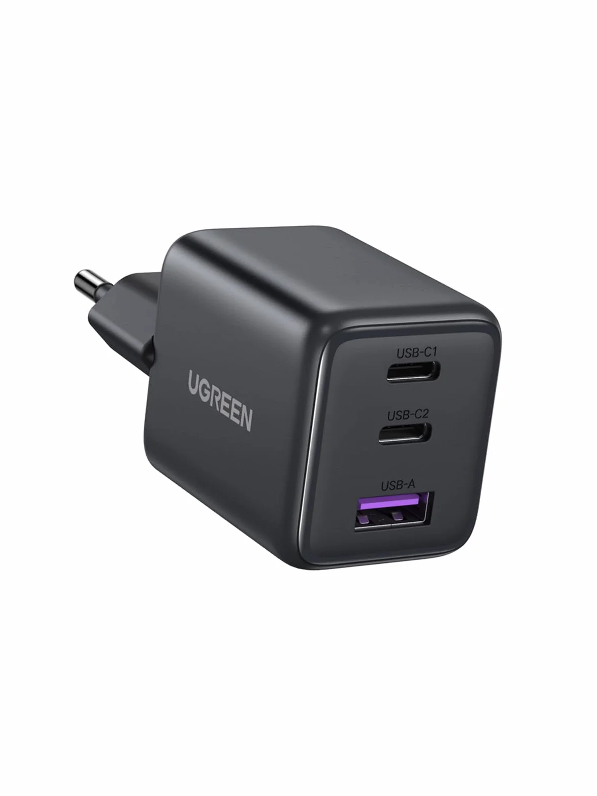 UGREEN Zapix Caricatore USB C 30W Carica Rapida GaN 3 Porte PD Compatibile iPhone 17 Pro Max Air 16 15 Galaxy S26 S25 S24 Ultra A57 A16 Pixel 10 9 8 iPad MacBook Air Nero
