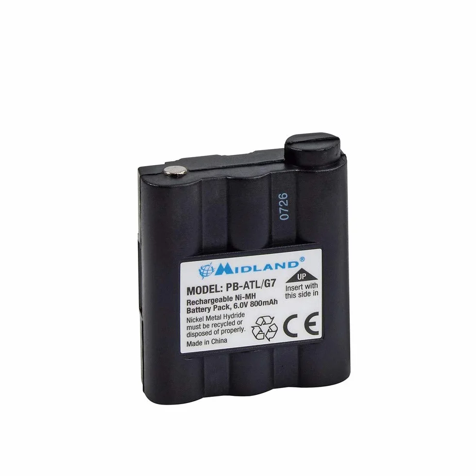 Midland Batteria PB-ATL/G7 Walkie Talkie Ricetrasmittenti 800mAh 6V Ricaricabile