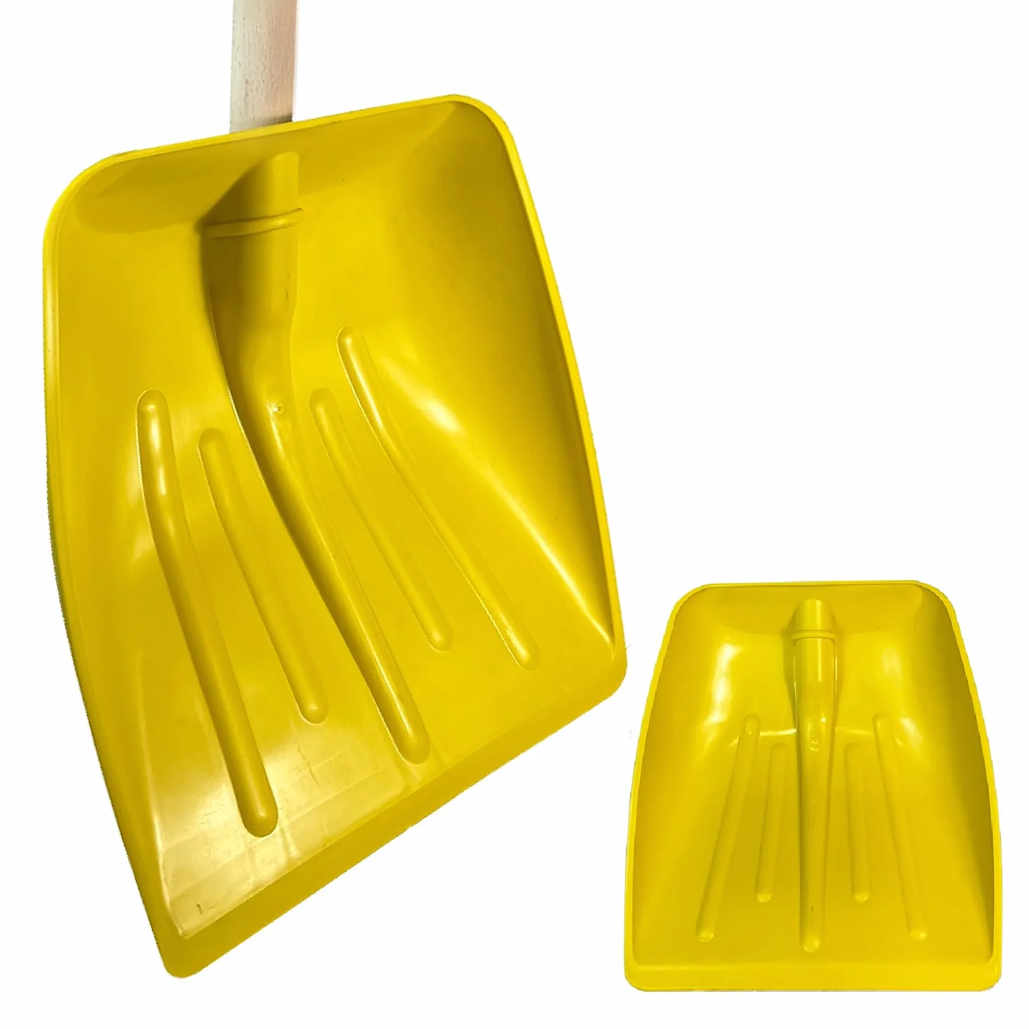 CRISALIDE® Badile in ABS Giallo – Pala Professionale Leggera e Resistente per Neve, Terra e Detriti – Materiale Antiurto – Ideale per Giardinaggio e Lavori Domestici – Manico non incluso
