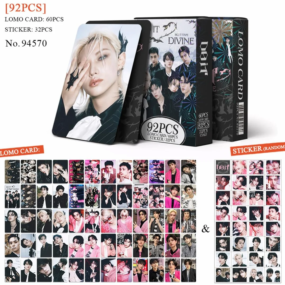 Kpop Stray Photocards 60 pezzi Lomo Carte 32 Adesivi SKZ Album Fan