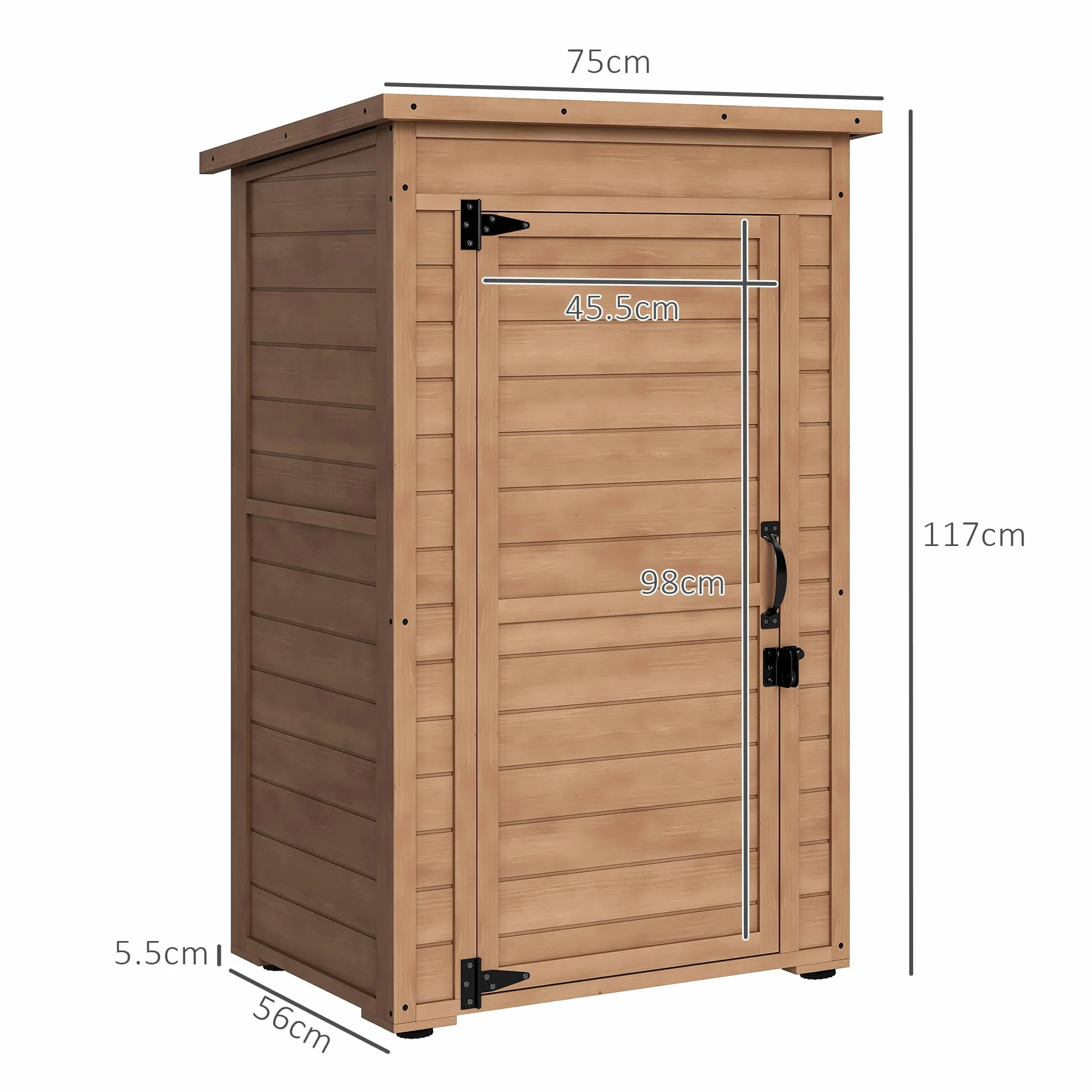 Outsunny Armadio da Esterno in Legno 75x56x117cm Marrone